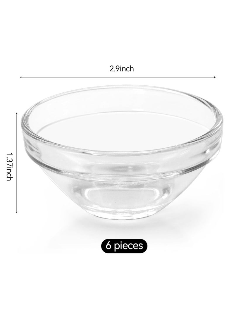 يلا جوي أوعية زجاجية شفافة مقاس 3 بوصات، عبوة من 10 أطباق تحضير صغيرة سعة 2.5 أونصة، أوعية مكونات قابلة للتكديس للتوابل وصلصات الغمس وإضافات الآيس كريم، آمنة للاستخدام في غسالة الأطباق والميكروويف والفريزر. - Image 2