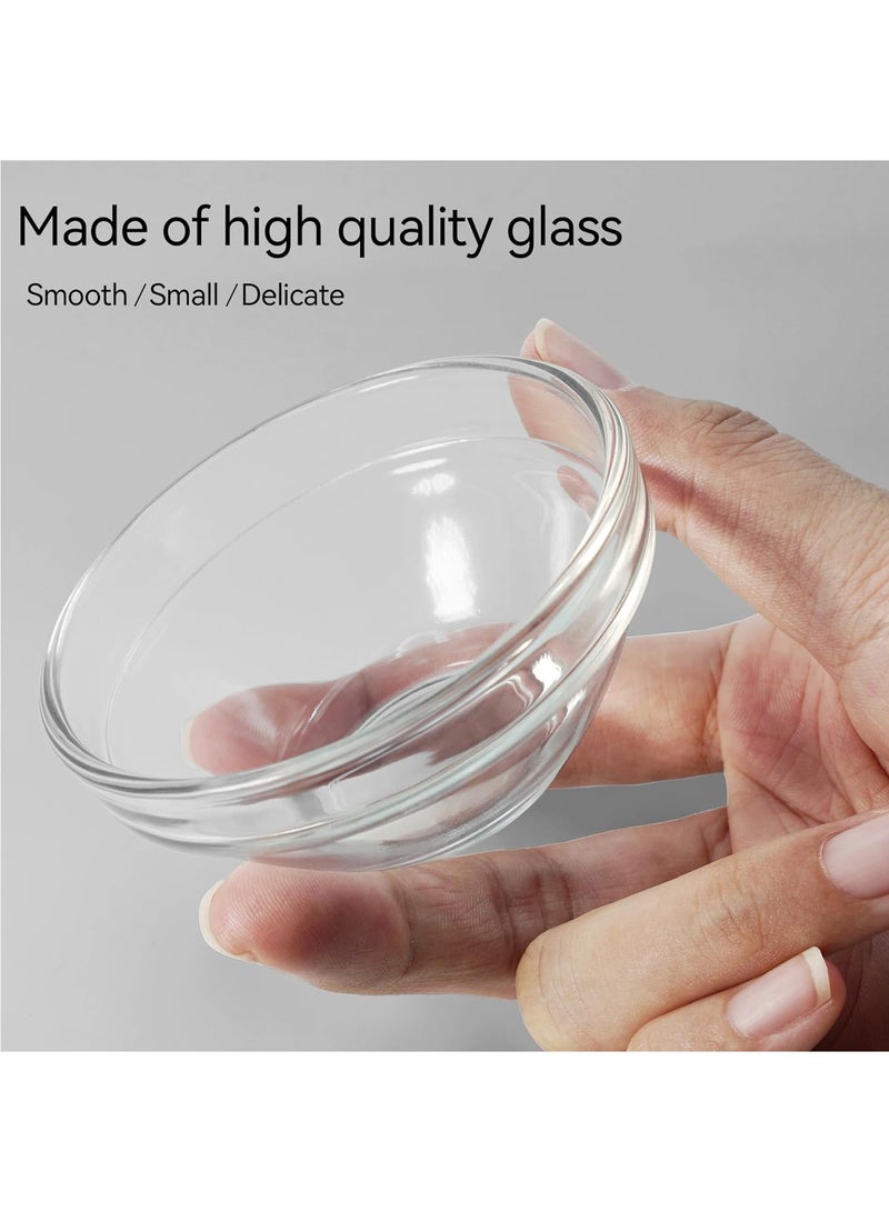 يلا جوي أوعية زجاجية شفافة مقاس 3 بوصات، عبوة من 10 أطباق تحضير صغيرة سعة 2.5 أونصة، أوعية مكونات قابلة للتكديس للتوابل وصلصات الغمس وإضافات الآيس كريم، آمنة للاستخدام في غسالة الأطباق والميكروويف والفريزر. - Image 4