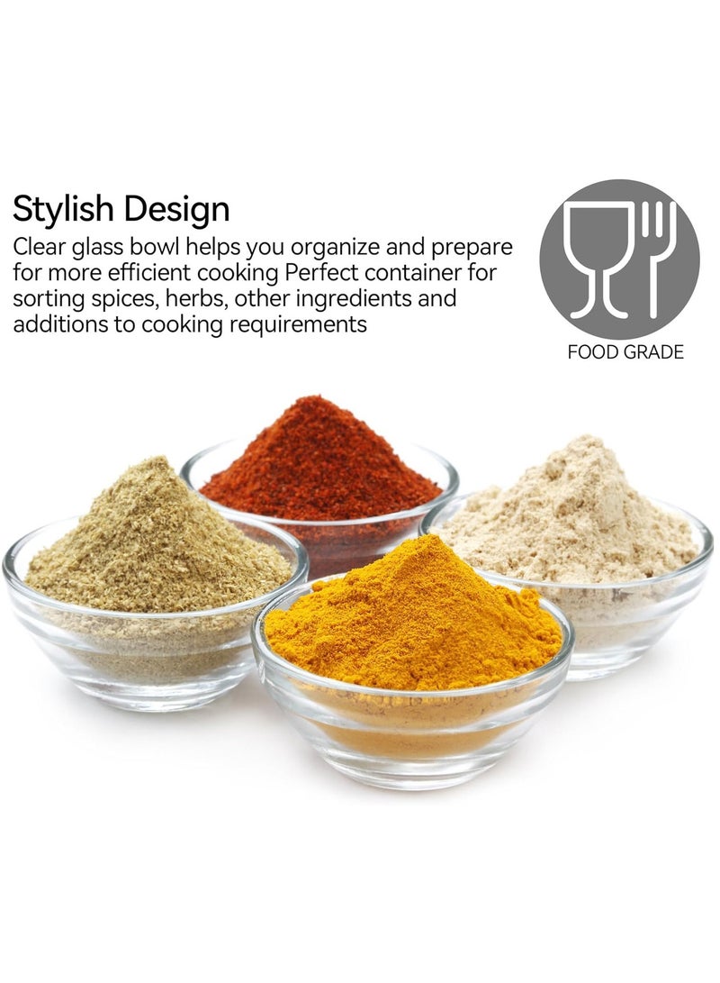 يلا جوي أوعية زجاجية شفافة مقاس 3 بوصات، عبوة من 10 أطباق تحضير صغيرة سعة 2.5 أونصة، أوعية مكونات قابلة للتكديس للتوابل وصلصات الغمس وإضافات الآيس كريم، آمنة للاستخدام في غسالة الأطباق والميكروويف والفريزر. - Image 3