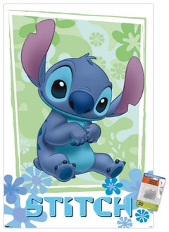 Trends International Disney Lilo And Stitch Flowers Wall Poster With Pushpins  - Image 1