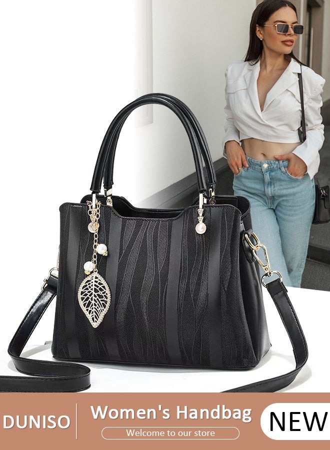 DUNISO Women's Fashion Handbag Faux Leather Crossbody Bag For Women Large Capacity Tote Bags Top Handle Satchel Fashionable Travel Shoulder Bag For Ladies - Image 1