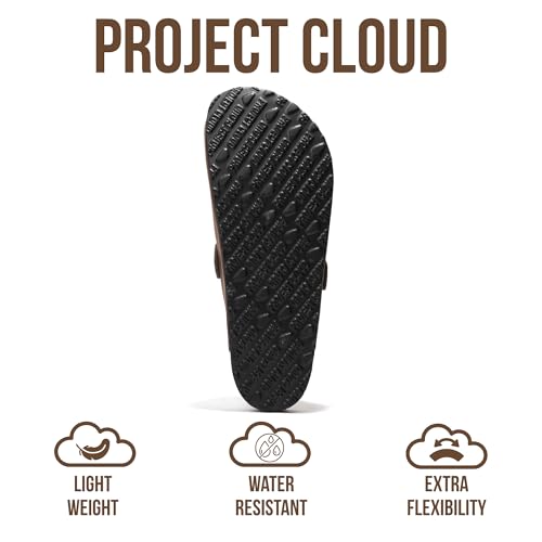 Project Cloud Mens Clogs - 100% Full Grain Genuine Leather Clogs for Men with Memory Foam Insole and Arch Support Natural Cork Footbed - Non Slip Mules Mens Slippers (Brooklyn, BRWN, 8) - Image 5