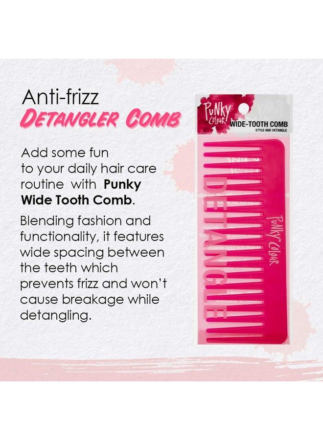 Punky Jm Widetooth Comb Pink No Handle Detangler Comb Detangles Hair Eliminates Mats Coils And Prevents Hair Breakage Works On Wet Or Dry Natural Thick Wavy And Curly Hairs - Image 4