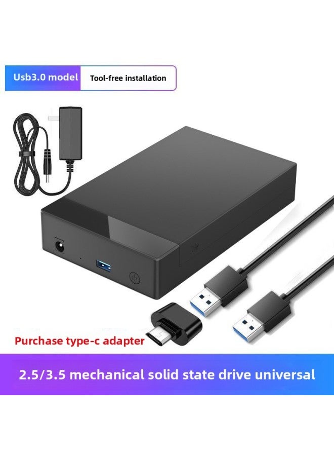 3.5 Inch Mobile Hard Drive Box Computer SSD Mechanical Solid State Drive Sata External Box 2.5 Reader Cross Border-Color:2.5inch 3.5inch Neutral Hard Drive Box Sata Interface Usb3.0 Plus Mobile Phone Type-c Adapter  - Image 1