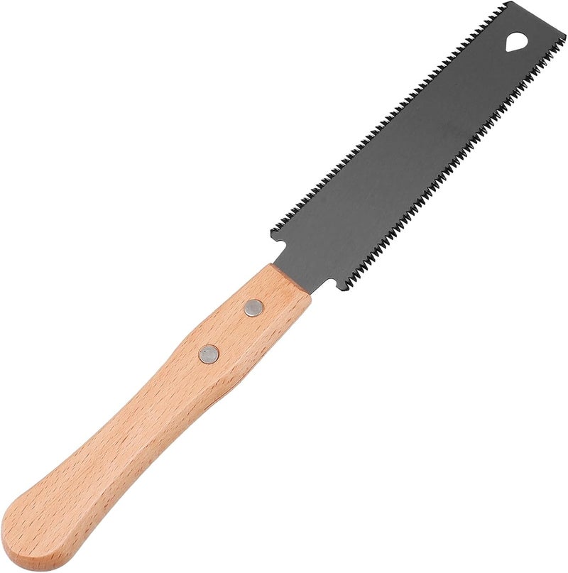 Kichvoe Portable Fine Tooth Hand Saw Double-edged Hardened Blade for Woodworking and Tree Pruning DIY Household Craft Saw with Compact Handle for Outdoor Gardening and Camping - Image 1