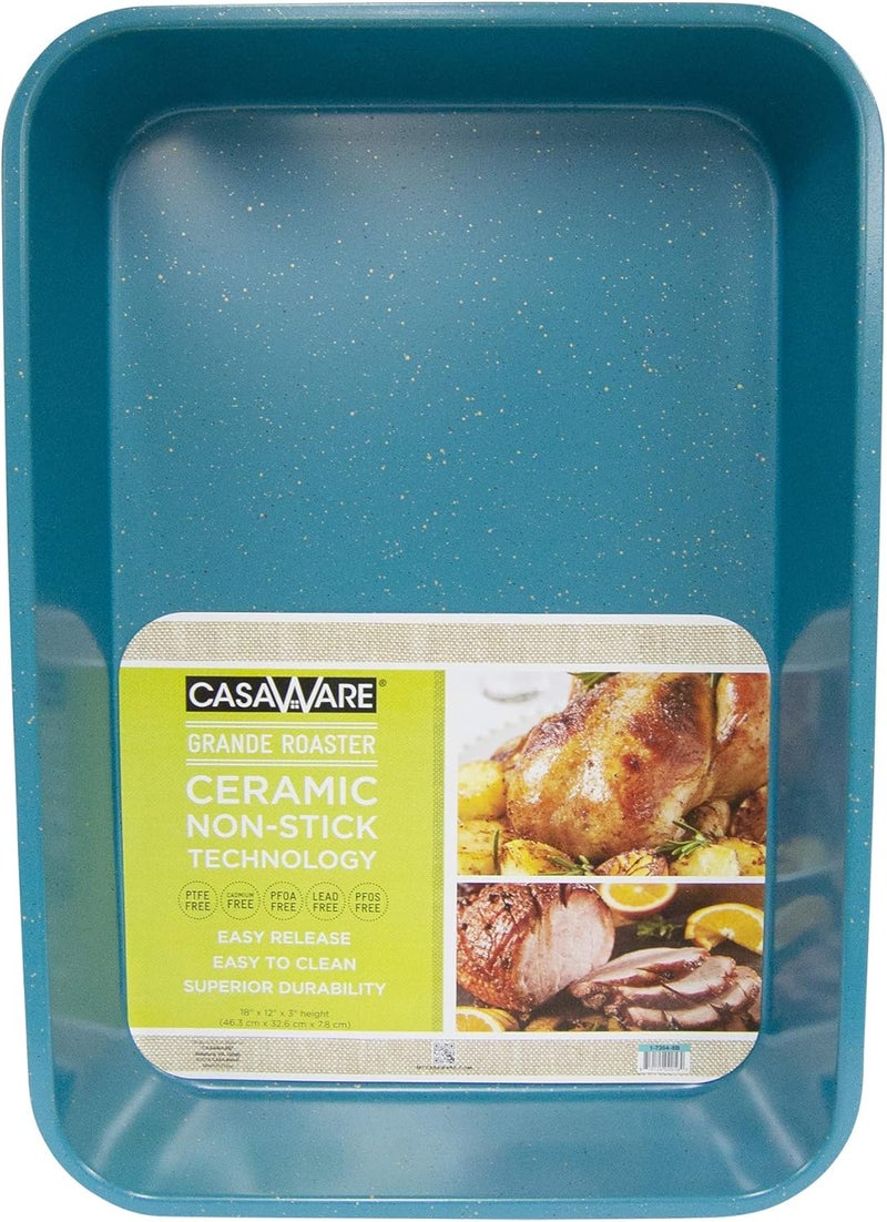 casaWare Grande Lasagna/Roaster Pan 18 x 12 x 3-Inch - Extra Large, Ceramic Coated NonStick (Blue Granite) - Image 1