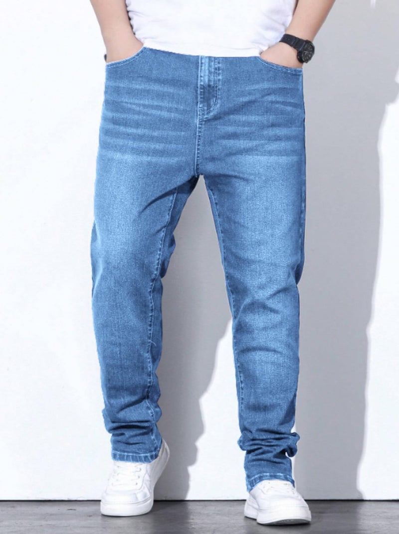 Ben Martin Plus Size Jeans for Man || Big Size Stretchable Jeans for Men || Smart Fit Regular Fit Jean's Pants for Men's || Comfortable Cotton Denim Jins Pant for Men:s, Light Blue - 40 (2) - Image 2