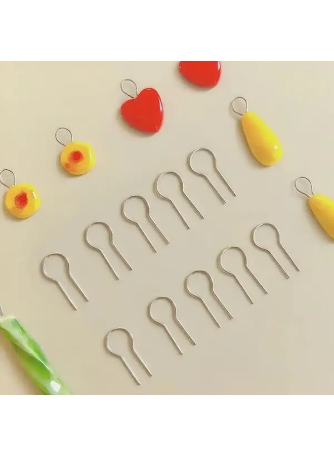 50 Professional Grade Tungsten Steel Hooks With 0.55 cm Locking Rings for Ceramic Jewelry and Pottery Firing - Image 1