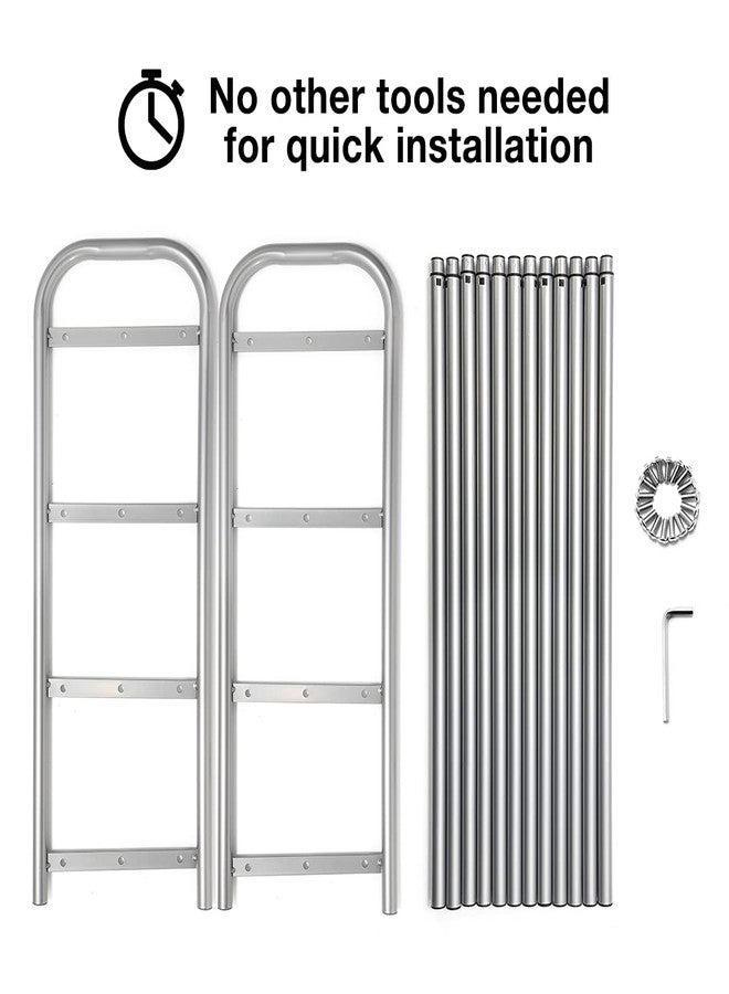 Gurkkst 4 Tier Extendable Long Shoe Rack for Closet Shoe Organiser Strong and Sturdy Heavy Duty Metal Shoe Shelf Holds 20+ Pairs (60-100) x 22,5 x 61,5 cm - Image 4