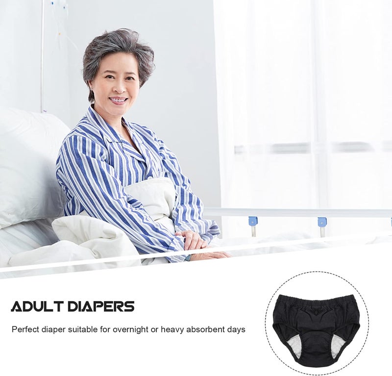 comfrt Waterproof Incontinence Underpants Incontinence Briefs Ultra Adult Diapers Pull- on Plastic Pants for Elderly Adult Men Women Dark Grey L - Image 5