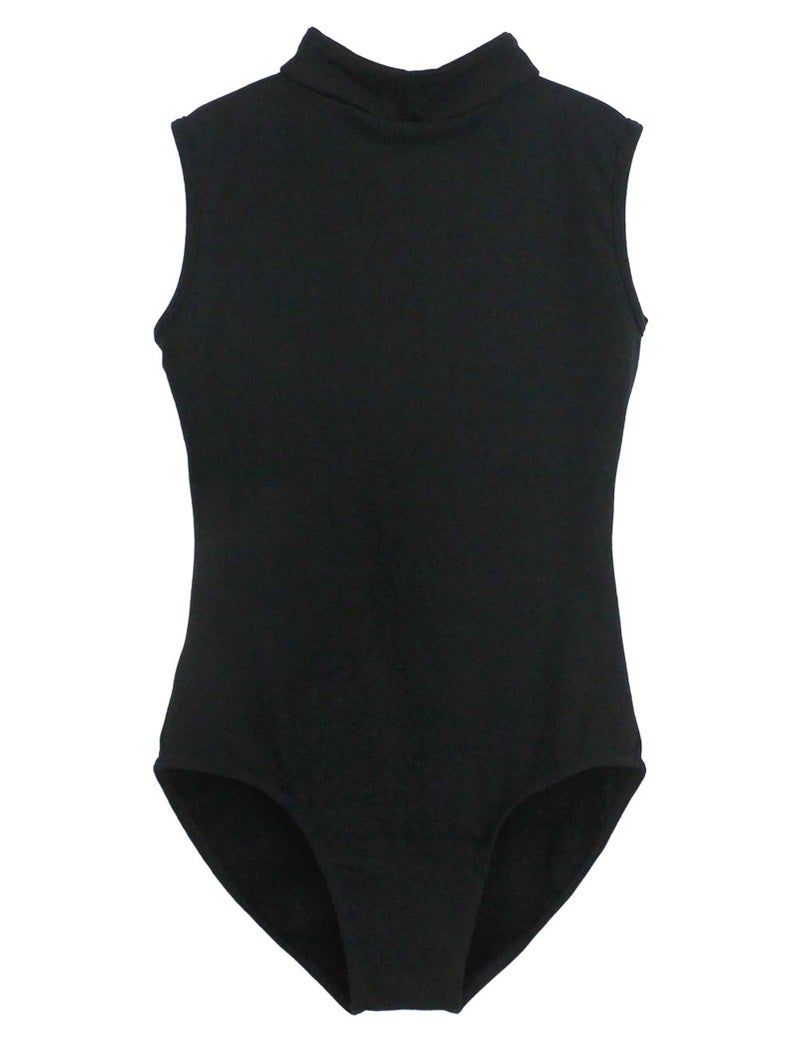 Daydance Sleeveless Black Teen Girls Ballet Leotards Cotton Mesh Dance Attire with Open Back - Image 4