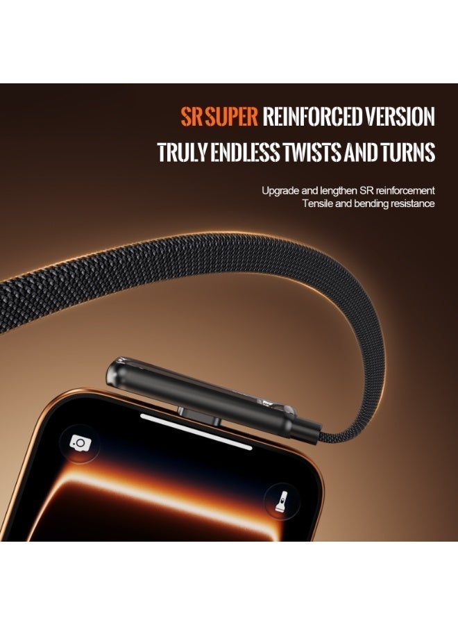 كابل شحن سريع 240 واط لدعامة الهاتف المحمول، من نوع Type-C، معدّل للألعاب الإلكترونية والتطبيقات المحمولة، داعم نسج - Image 5