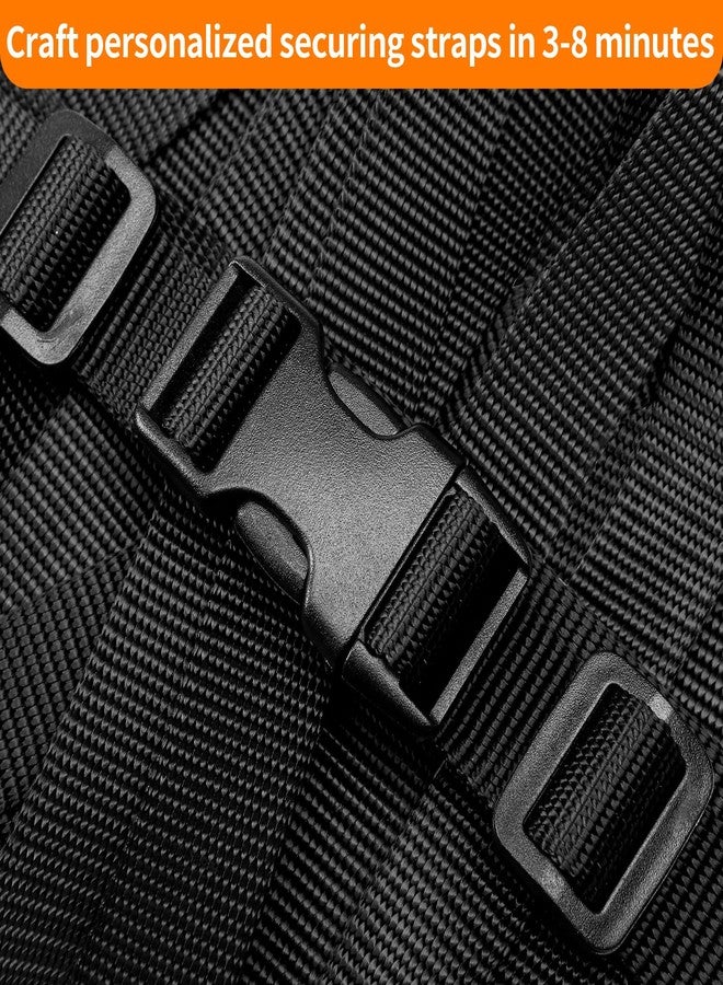 BEYOURD 3/4" Buckles and Straps Set: 6 Yards of Thick Nylon Webbing, 6-Pack Quick Side Release Adjustable Plastic Buckles, 12 Tri-Glide Slide Clips(3/4" Combo Set) - Image 2