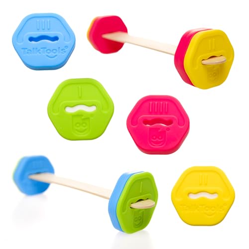 TalkTools Lip Gym with 100 Tongue Depressors Fun Lip Fitness Program Teachesm b p Assists withrProduction Quick Reference Chart Fits Standard Tongue Depressors No Harmful Toxins - Image 1