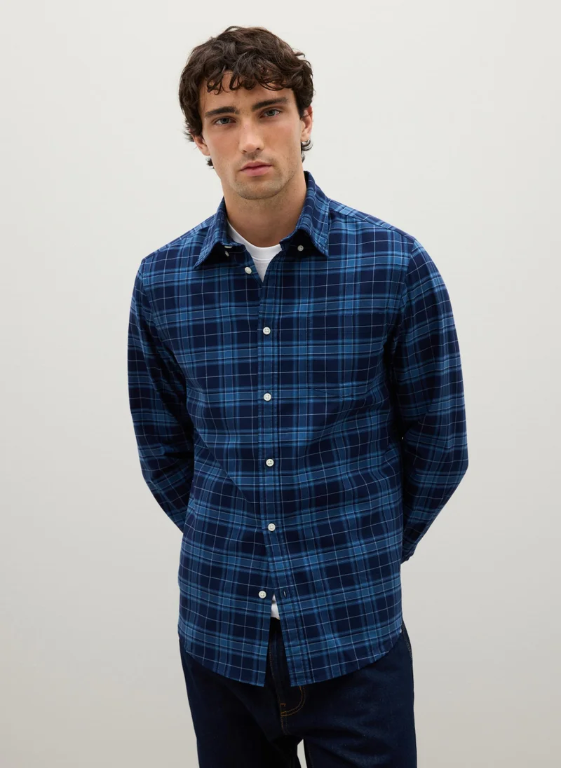 او في اس MULTICOLOUR PURE COTTON REGULAR FIT SHIRT