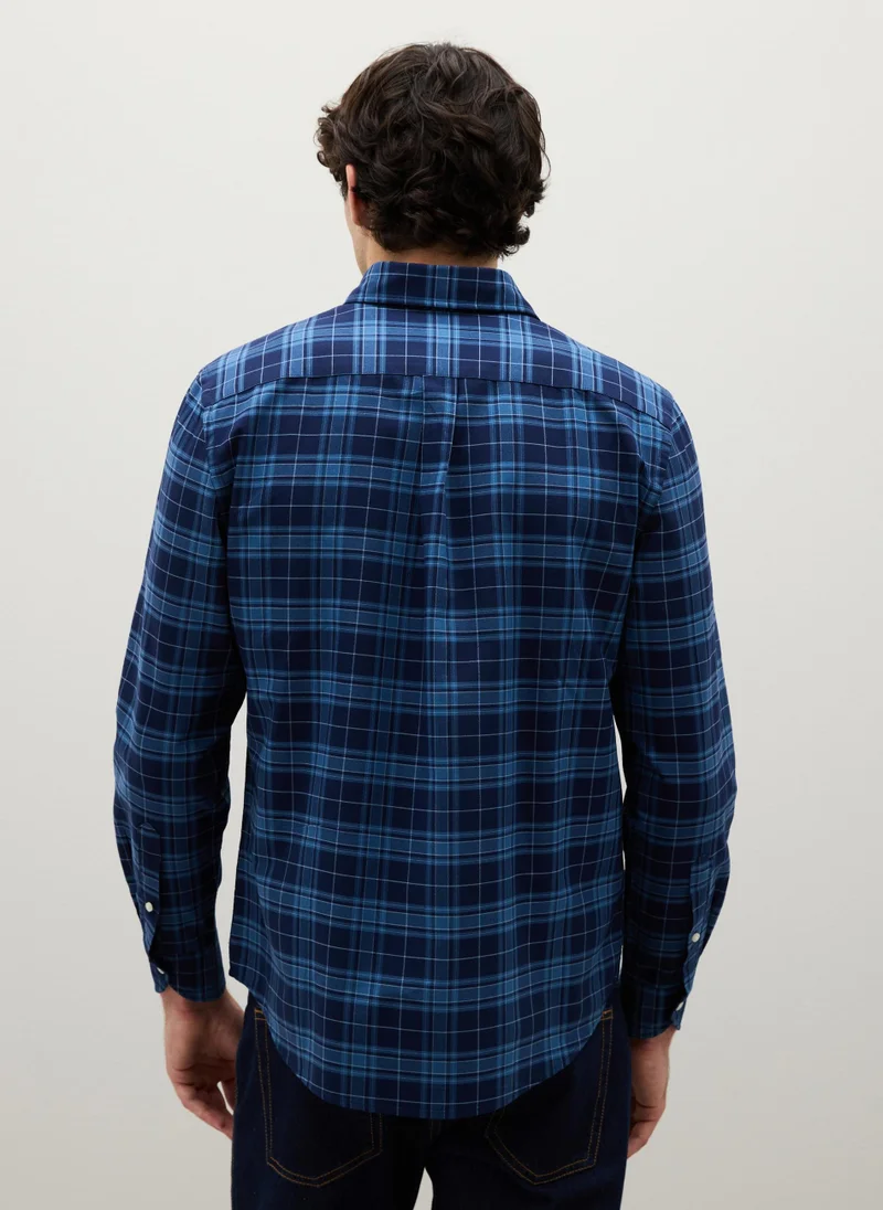 او في اس MULTICOLOUR PURE COTTON REGULAR FIT SHIRT