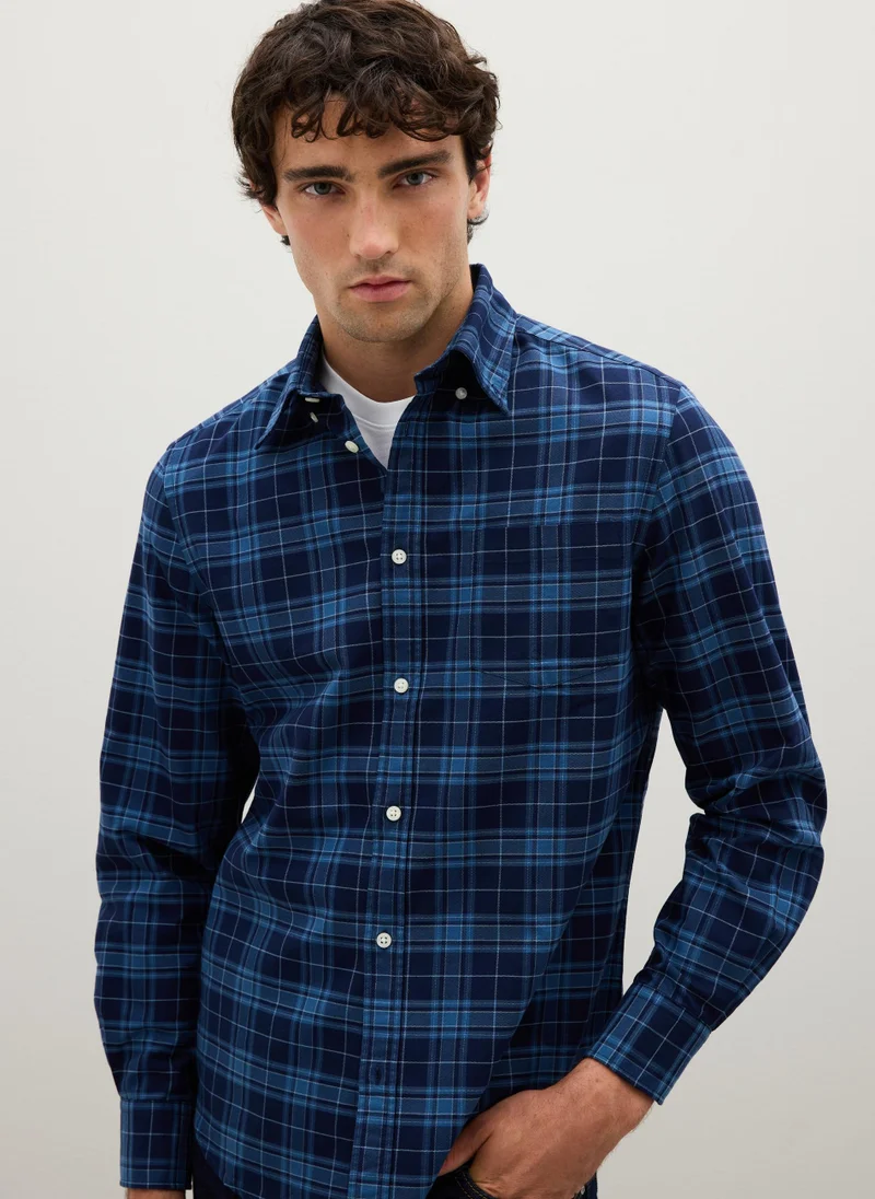 او في اس MULTICOLOUR PURE COTTON REGULAR FIT SHIRT
