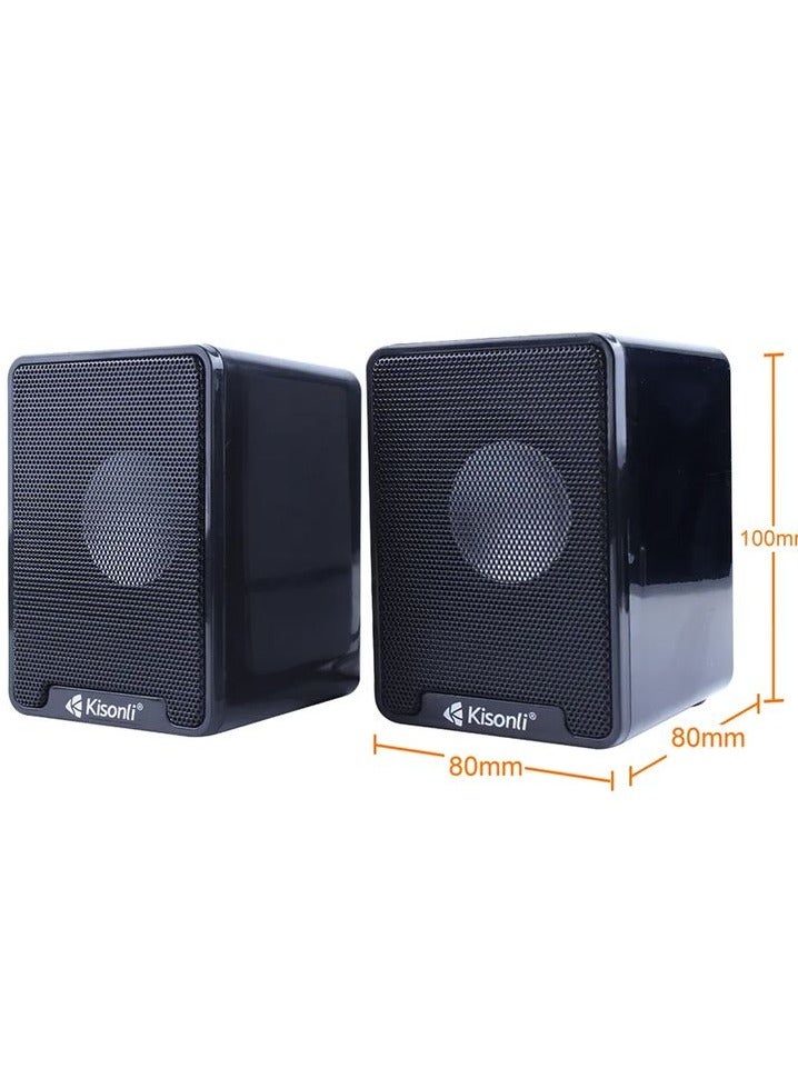 Kisonli Portable Speaker Home Theatre Mini 20Hz 20KHz 58dB 3W*2 USB Pair Speaker OEM Customized Speaker USB DC5V Charge AUX Kisonli 2.0 Model K100 - Image 1