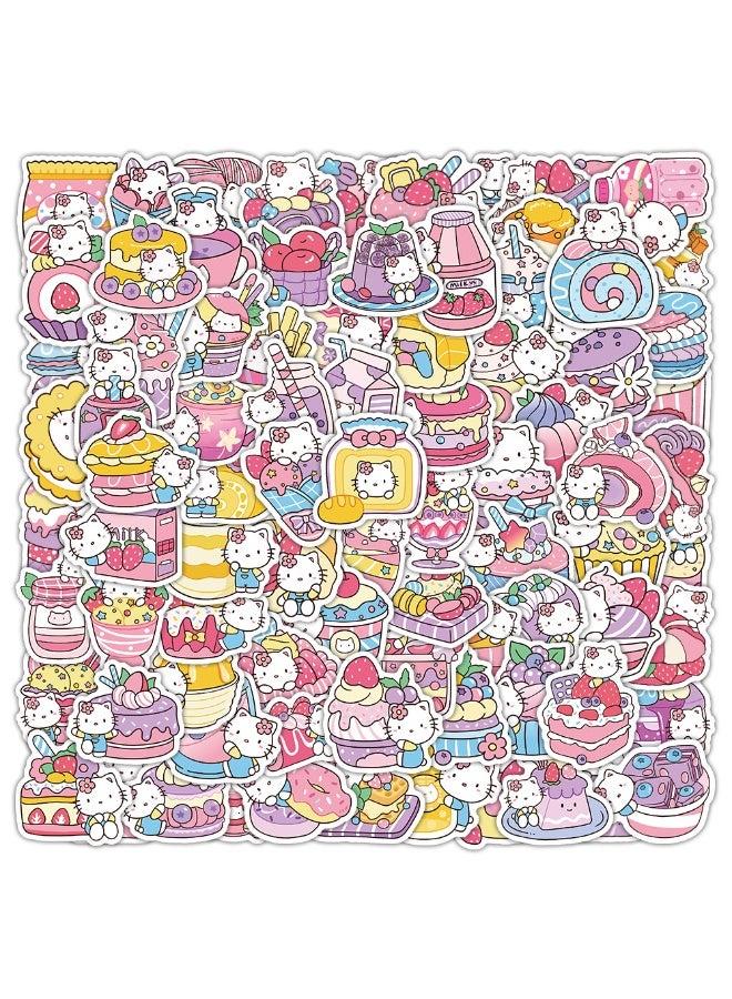 NIBEMINENT 100 Pcs KT And Dessert Deco Kit Waterproof Stickers, High Definition Printing Bright Colors, Suitable for Laptop Skateboard Luggage Water Bottle Guitar DIY - Image 1