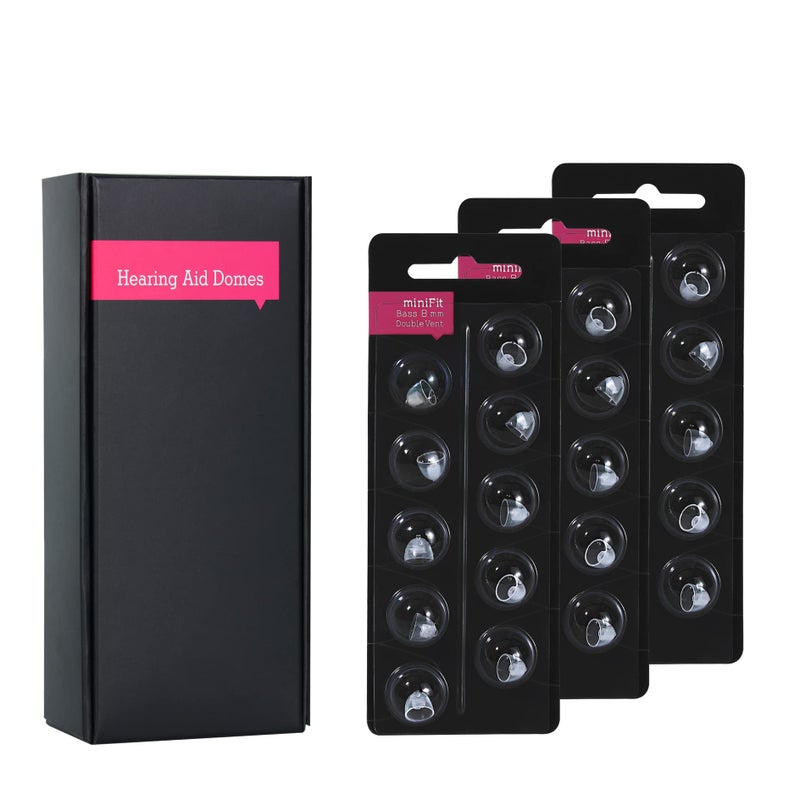 LA FEE Hearing Aid Domes for Oticon Minifit Bass 8mm Double Vent 3 Packs Universal Domes for Oticon Hearing Aid Supplies - Image 3