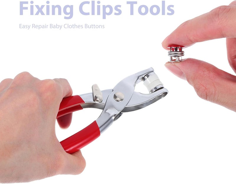 FELTECHELECTR DIY Clothes Repair Kit Stainless Steel Snap Fasteners with Installing Pliers Tool 101pcs Set for Sewing Clothing, Hats, and Handmade Accessories - Image 3