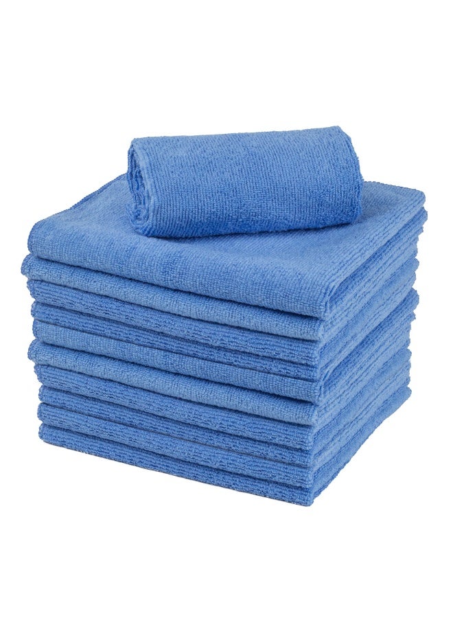 Restaurantware Clean Tek Professional 16 x 16 Inch Cleaning Cloths, 100 Lint Free Microfiber Towels - Highly Absorbent, Non Abrasive, Blue Microfiber Cleaning Rags, Reusable, For All Purpose Use  - Image 1