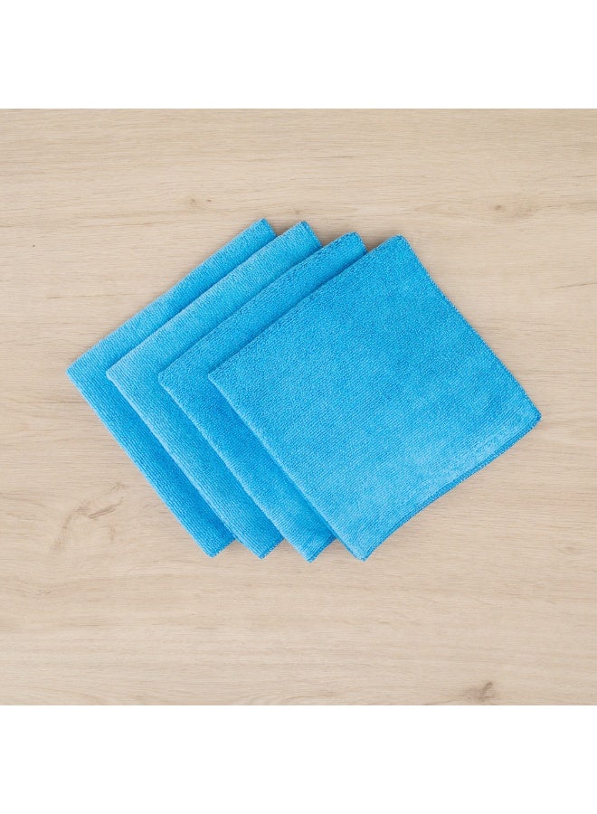 Restaurantware Clean Tek Professional 16 x 16 Inch Cleaning Cloths, 100 Lint Free Microfiber Towels - Highly Absorbent, Non Abrasive, Blue Microfiber Cleaning Rags, Reusable, For All Purpose Use  - Image 4