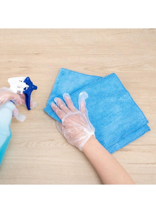 Restaurantware Clean Tek Professional 16 x 16 Inch Cleaning Cloths, 100 Lint Free Microfiber Towels - Highly Absorbent, Non Abrasive, Blue Microfiber Cleaning Rags, Reusable, For All Purpose Use  - Image 5