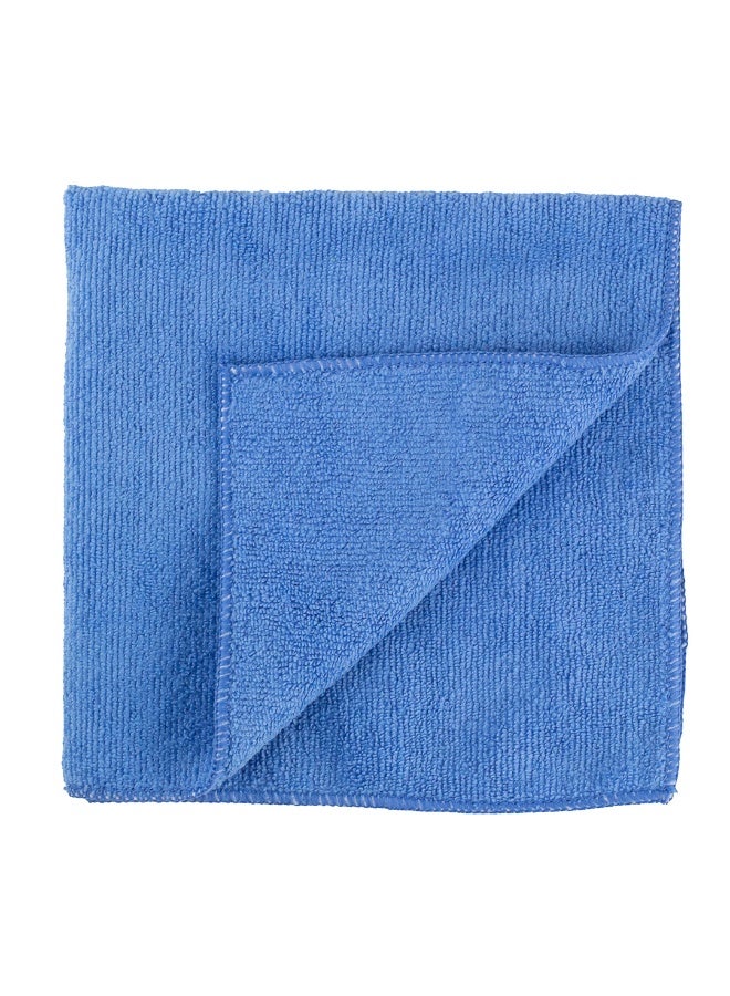 Restaurantware Clean Tek Professional 16 x 16 Inch Cleaning Cloths, 100 Lint Free Microfiber Towels - Highly Absorbent, Non Abrasive, Blue Microfiber Cleaning Rags, Reusable, For All Purpose Use  - Image 2