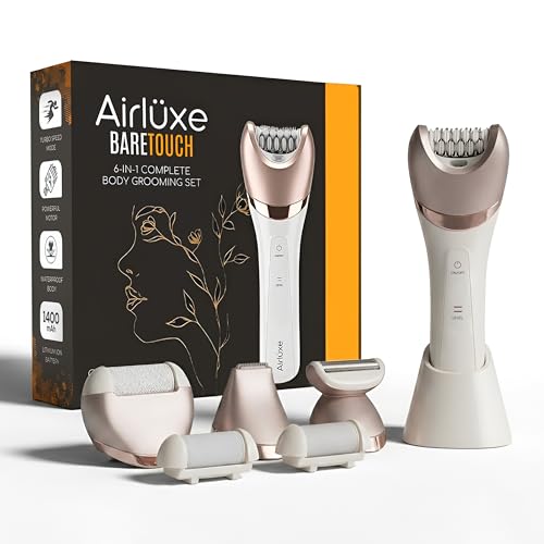Airluxe BareTouch Women Grooming Kit, 6-in-1 Complete Body Grooming Set, Waterproof Epilator, Callus, Trimmer & Shaver, 120-Min Battery Runtime, Dead skin remover - Image 1