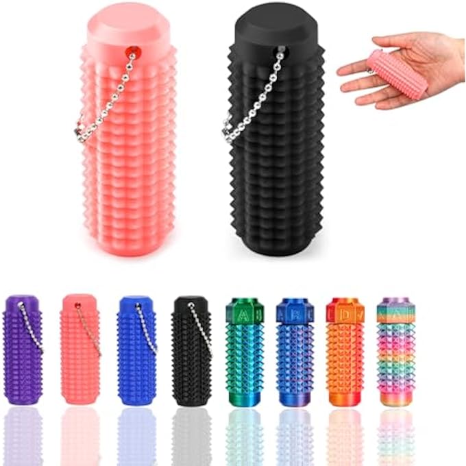 WASENLO Little Ouchies Pain Fidget 2 Pack , Fidget Toys Adults , 3D Printed Stim Sensory Toys for Stress Relief , Birthday for Men (Black & Pink ) - Image 1