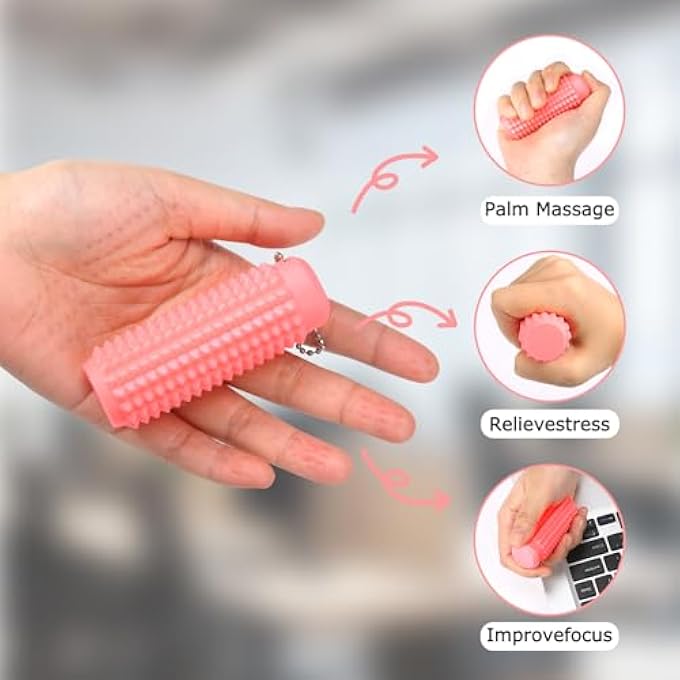 WASENLO Little Ouchies Pain Fidget 2 Pack , Fidget Toys Adults , 3D Printed Stim Sensory Toys for Stress Relief , Birthday for Men (Black & Pink ) - Image 3