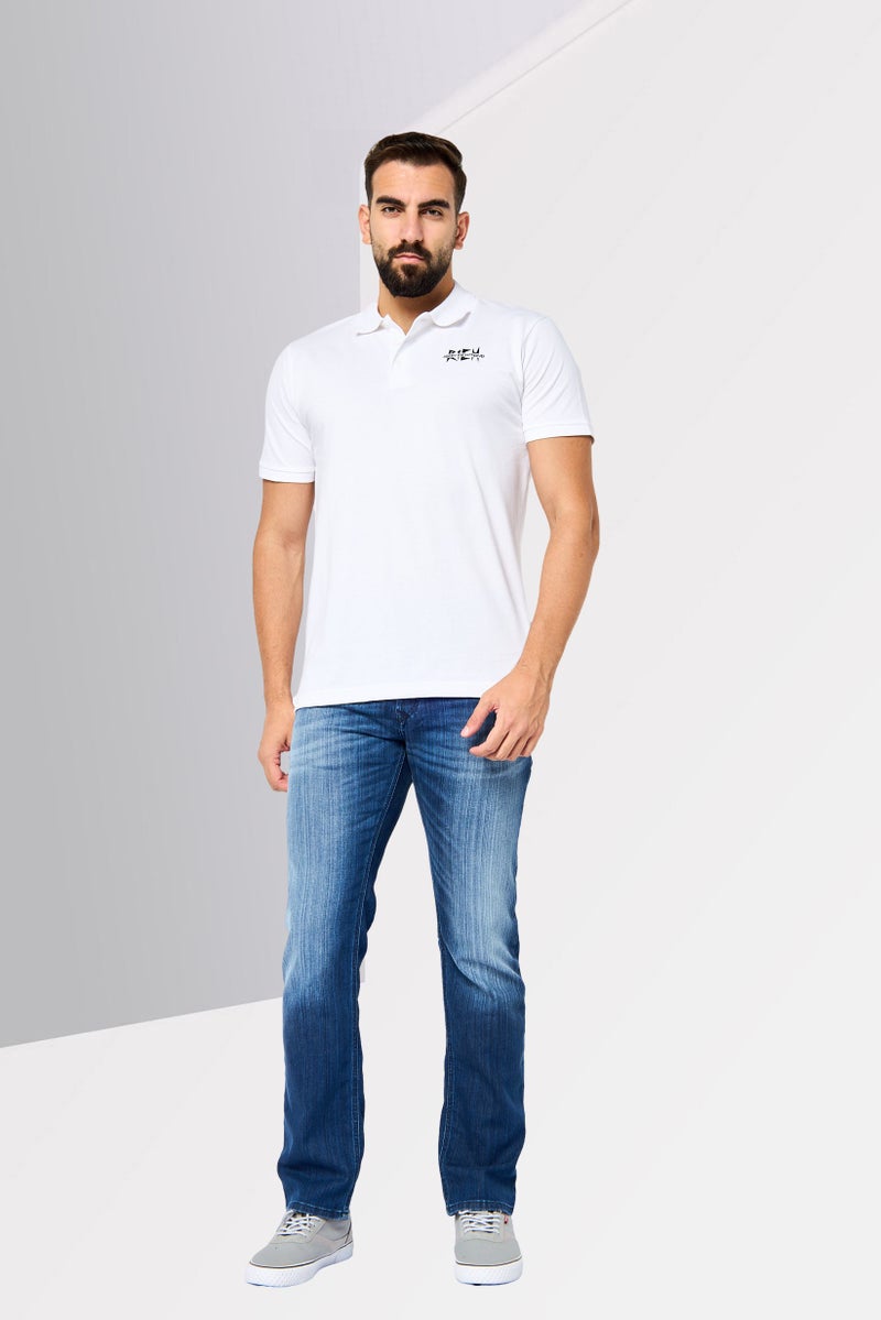 JOHN RICHMOND Men Regular Fit Brand Logo Short Sleeves Polo Shirt, White - Image 3