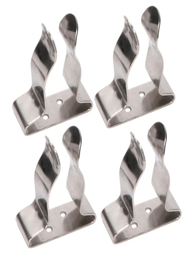 COC-LF 4 Pieces Boat Hook Holder Stainless Steel Spring Clamp Boat Oar Holders Marine Spring Clip Silver Bracket Clip (Large) - Image 1