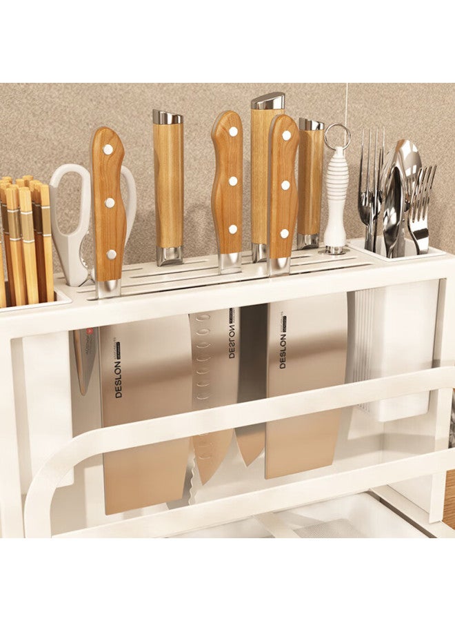 Canjiangjun Kitchen Storage Rack, Knife Holder, Countertop Multi-functional Organizer, Chopstick Holder, Cutting Board Rack, Table Carbon Steel Rack - Image 2