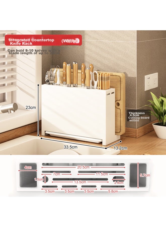 Canjiangjun Kitchen Storage Rack, Knife Holder, Countertop Multi-functional Organizer, Chopstick Holder, Cutting Board Rack, Table Carbon Steel Rack - Image 3