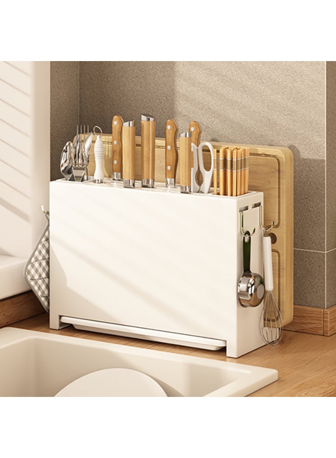 Canjiangjun Kitchen Storage Rack, Knife Holder, Countertop Multi-functional Organizer, Chopstick Holder, Cutting Board Rack, Table Carbon Steel Rack - Image 1