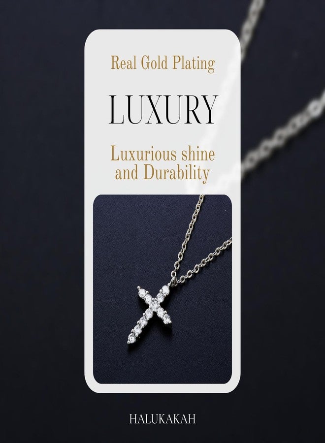 Halukakah Platinum Plated Cross Faith Diamond Pendant Necklace for Kids|Eco-Friendly Handcrafted|Adjustable Length|Designed in Italy|With Message Card|for Birthdays,Graduations,Special Celebrations - Image 5