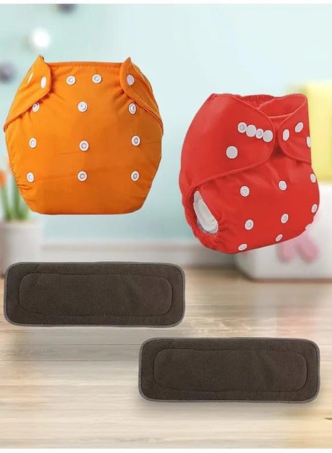 Laee cute Baby Cloth Diapers 0 To 3 Years | Side Leakage Proof Washable Reusable Diaper For New Born Baby (Pack Of 3-No Inserts Included) (red+orange) - Image 1