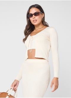 ONLY Tie Detailed Knitted Cardigan  - Image 1