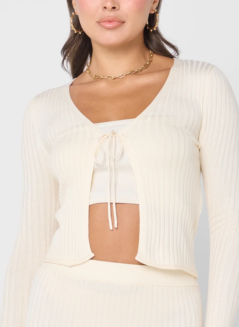 ONLY Tie Detailed Knitted Cardigan