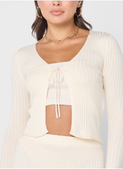 ONLY Tie Detailed Knitted Cardigan  - Image 3