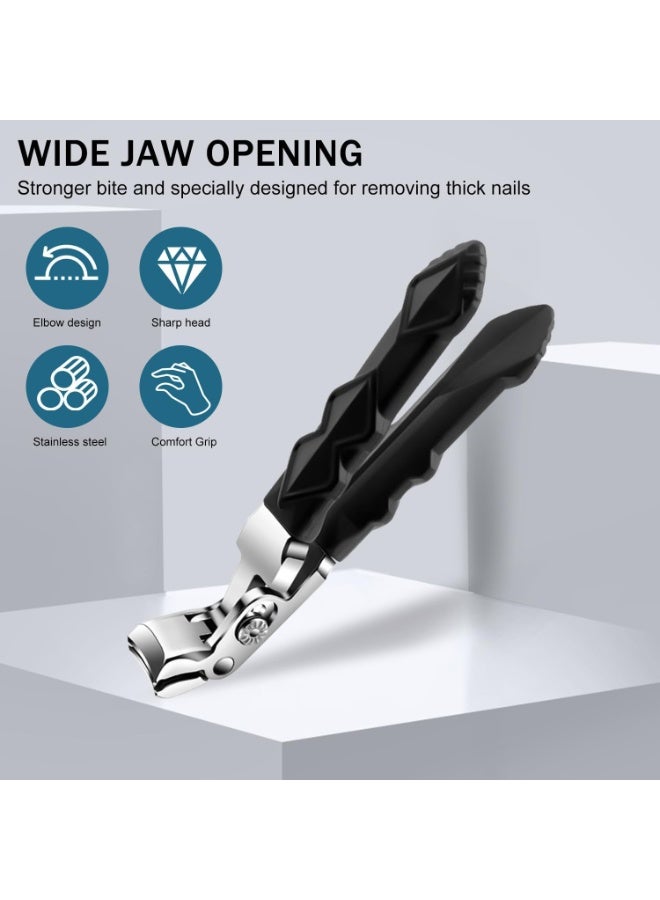 Angled Head Nail Clippers for Seniors - Ergonomic Curved Toenail Clipper for Thick & Ingrown Toenails, Professional Stainless Steel Toe Nails Cutter for Men and Women  - Image 3