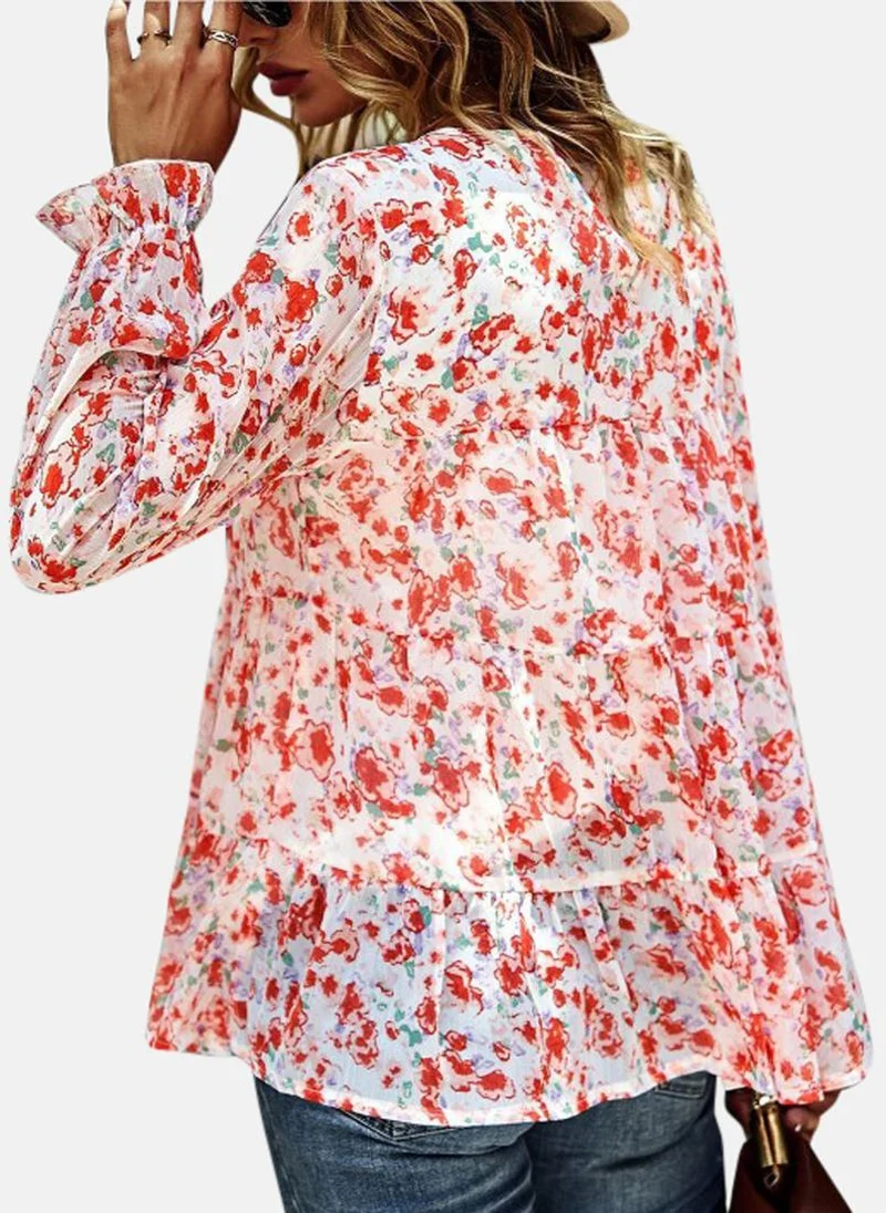 YUNIQEE Pink Round Neck Printed Top
