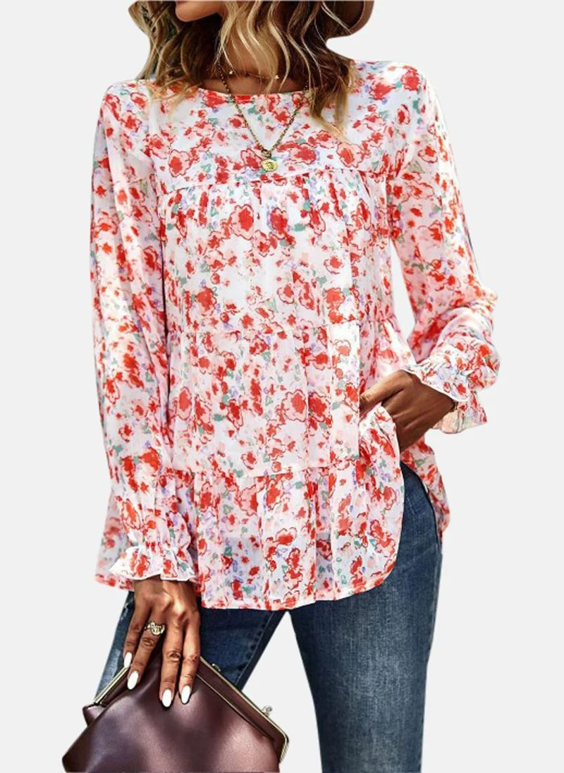 YUNIQEE Pink Round Neck Printed Top
