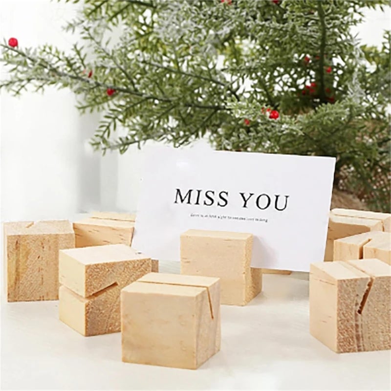 Wooden Sign Holder 20pcs Business Card Rack for Office Desk Storage Shelf Accessory Wooden Tabletop Organizer For Menu Display(A2) - Image 5