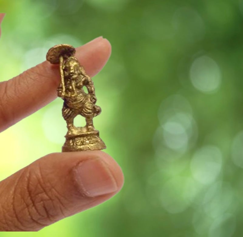 Purpledip Rare Miniature Statue Chhatra Ganesha Under Canopy, Unique Collectible Gift (11401) - Image 5