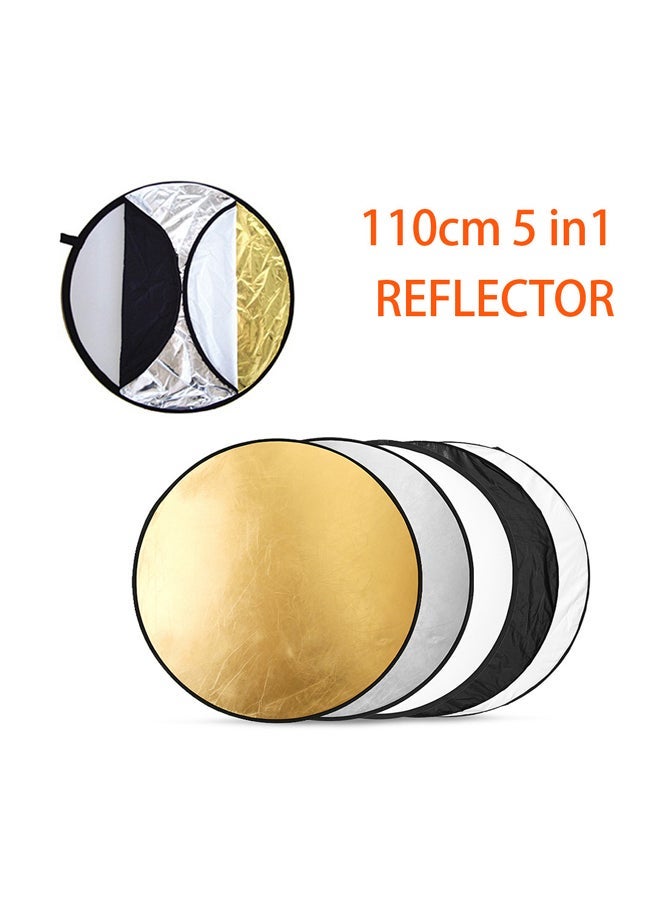 NIBEMINENT 5-In-1 Multi-Disc Light Reflector With Bag 110x5cm White/Black/Gold - Image 5