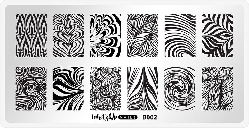 Whats Up Nails B002 Water Marble to Perfection Stamping Plate for Nail Art Design