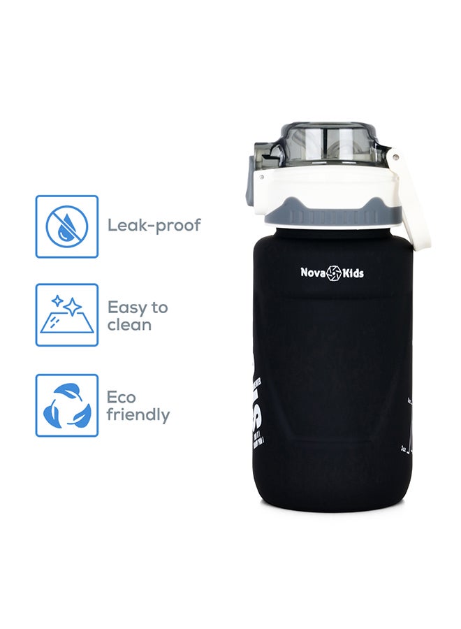 Nova kids Water Bottle With Straw 550 ML - Black - Image 4